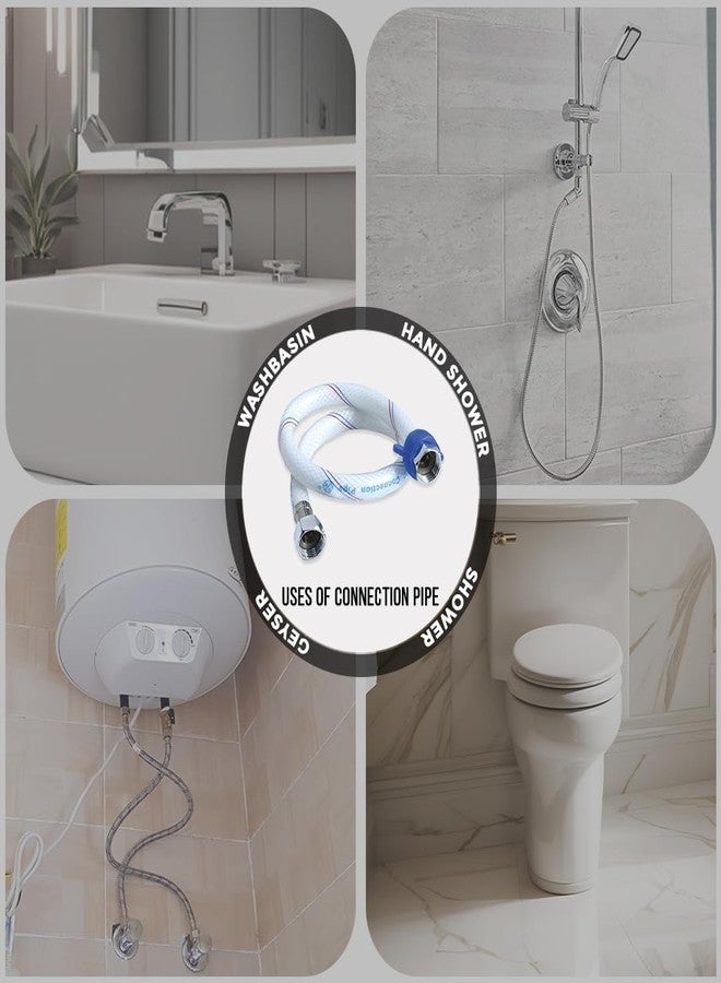 COSWARE أنبوب توصيل أبيض من مادة PVC من COSWARE مقاس 18 بوصة مناسب لسخانات المياه، وحنفيات أسطح العمل، وأحواض الغسيل، وأحواض المطبخ (عبوة من قطعتين) (18 بوصة) - Image 4